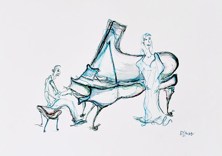 &quot;Thomas und Jale&quot; Tusch and Aquarelle on A3 paper.