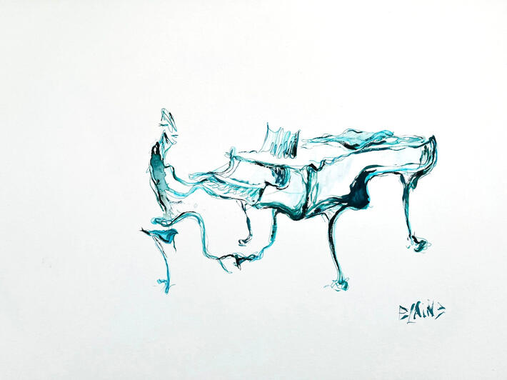 &quot;Kalt und Klar&quot; Tusch and Aquarelle on A3 paper.